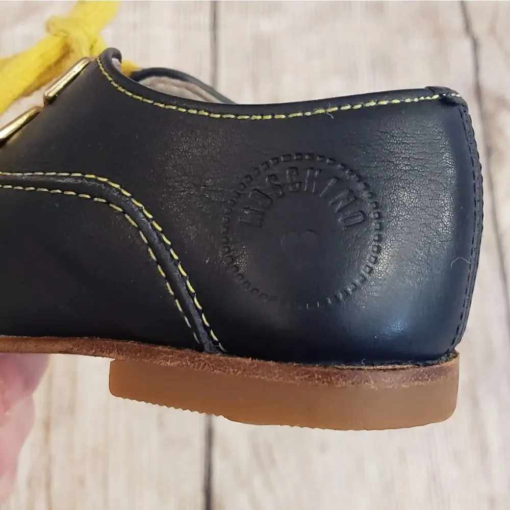 Moschino Kids Navy Leather Shoes
